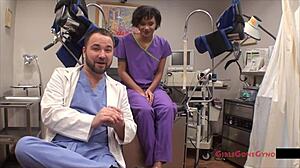 nurse jackie banes humiliates patient ass spreading in latex hospital heels