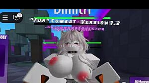monster cock wrecks roblox whore in brutal fight game!