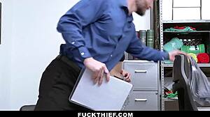 Mall Officer Punishes Thief Teen's Hidden Pants Fuck!