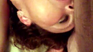 bbw with fat tits slurps huge cock in hot blowjob session