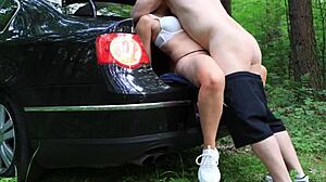 Bride Fucks Ex Hard In Deep Forest!