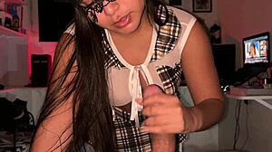 stepsis tempts me with her sexy schoolgirl skirt tease