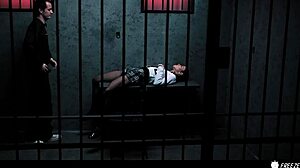 Redhead Doll Bound Fucked in Sex Escape Freeze Room