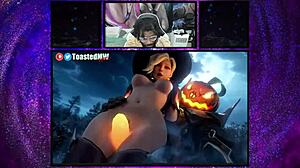 Big Tits Miyabi Cowgirl Rides as Jill Fucks Mercy from Behind!