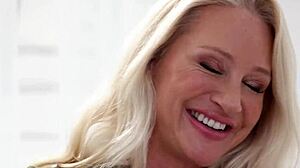 imagine this busty blonde milf masseuse alexis malone slathering nuru gel on her huge boobs to seduce you?