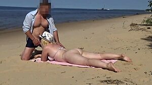 funny beach encounter turns into juicy milf bent over pounding