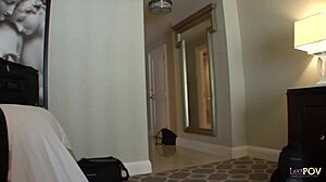 at the porn convention i beg the milf to teach me pussy licking tips