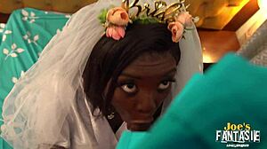 Pregnant Ebony Bride Bent Over for Black Orgy Doggystyle at Wedding