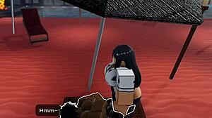 Nagatoro Ditched Meets Massive BBC in Roblox Roleplay Tanning Adventure