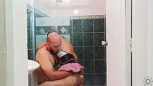 Stepbrother's Cock Gets Rock Hard Watching Me Clean!