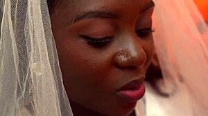 Pregnant Ebony Bride Bent Over for Black Orgy Doggystyle at Wedding