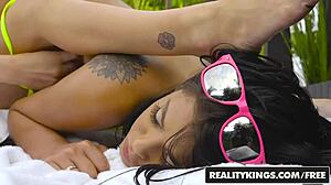 oiled skinny blonde teen's trimmed pussy and tits make me feel alive in pov