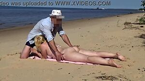 funny beach encounter turns into juicy milf bent over pounding