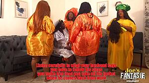 Pregnant Ebony Bride Bent Over for Black Orgy Doggystyle at Wedding