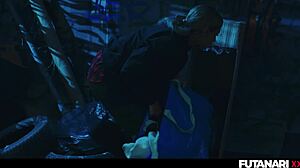 Veronica Leal's tight anal wrecked by redhead shemale futa witch's hardcore voodoo pounding