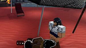 Nagatoro Ditched Meets Massive BBC in Roblox Roleplay Tanning Adventure