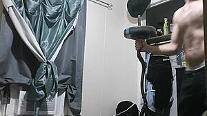 hunghank69 pumps monster cock closeup cum explosion solo jerkoff