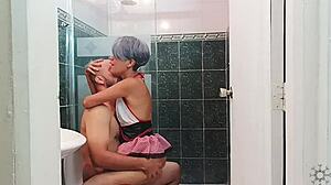 Stepbrother's Cock Gets Rock Hard Watching Me Clean!