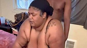 black stud bends pregnant ebony girlfriend over for rough creampie doggystyle fillup