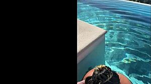 She drops to knees for public bj at infinity pool