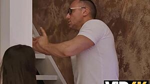 your son's hot girlfriend needs daddy's cock on this sofa now