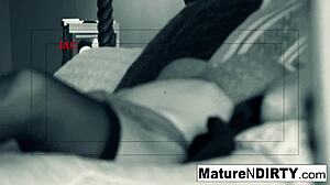 Brunette Milf Caught Masturbating Then Fucked Hard by Granny Lover with Cumshot