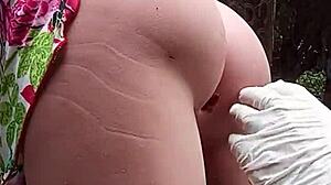 she hits home from street and immediately sucks her sex toy dick