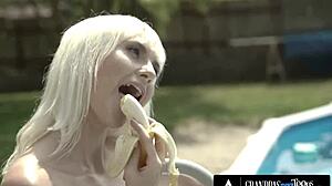 Miss Melissa's wet teen pussy rides grandpa's old cock cowgirl then bent over deep