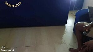 Sexy ebony latina charges phone but her shaved pussy tempts me outdoors