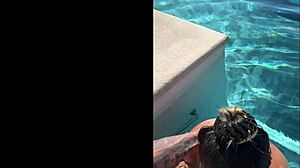 She drops to knees for public bj at infinity pool