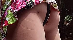 she hits home from street and immediately sucks her sex toy dick