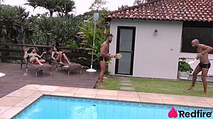 two horny latin sluts host fuck party with juicy pussies and big asses