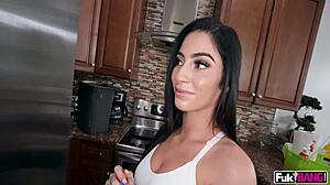 shaved teen maid jasmine vega rides cock cowgirl pov