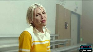 Petite Blonde Milf Lennon Elizabeth Strips On Basketball Court.