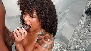 this busty ebony milf slurps huge bbc eagerly
