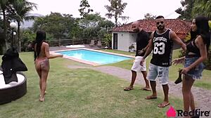 two horny latin sluts host fuck party with juicy pussies and big asses