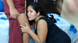 my wife brought stepcousin for real threesome two latinas heels swallow cum