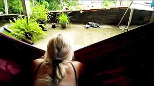 big ass blonde cousin bent over for public bareback pounding