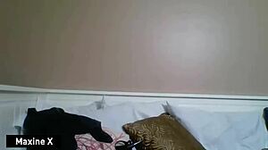 Sexy Cougar Maxine X Rides Huge Dildo In Lingerie Wet Pussy Pounding