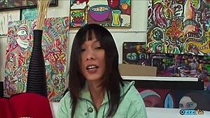 asian cutie miako rides cowgirl bangs doggystyle swallows facial cum