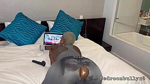 Thick Ebony Squirts Juicy Dripping With Huge Dildo In Big Ass