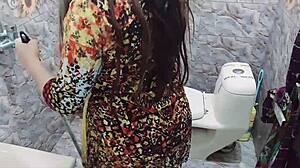 indian maid gets fucked hard in bathroom 😈 owner dirty hindi talk + clear audio 🔥