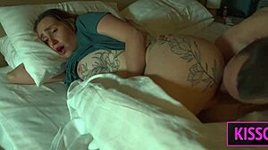 stepmom shares hotel bed with steps on, ends with cum on ass