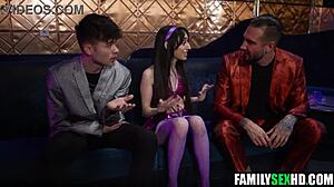 stripper stepdaughter offers pussy to stepdad and brother