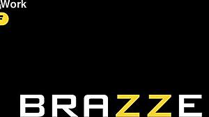 horny maid queenie sateen worships voyeur's huge cock!