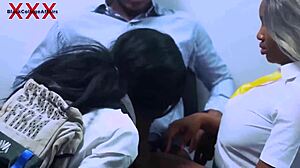Teacher Femi Licks Bad Students' Pussies in Office 3some