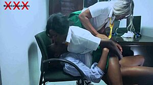 Teacher Femi Licks Bad Students' Pussies in Office 3some