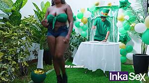 ebony busty morena fucked by st patrick dwarf