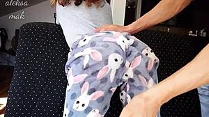 STEP DADDY SPANKS MY TIGHT 18+ ASS HARD THEN FINGERS PUSSY!