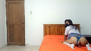 horny student sis invites bro for crazy uniform ass riding fantasy